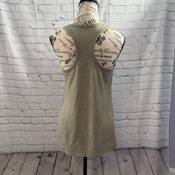 Danskin Now Gray Racerback Gym Is My Happy Place Workout Loose Fit Tee Sz M 8/10 - Picture 6 of 6